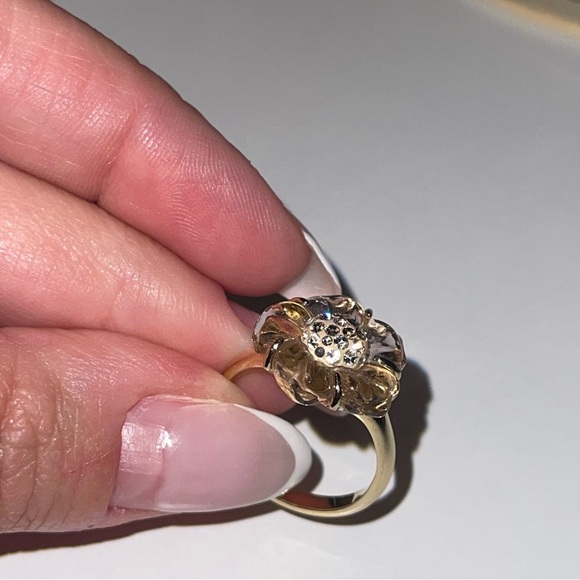 Swarovski Floral Motif Ring in Pink Crystal - Picture 9 of 16